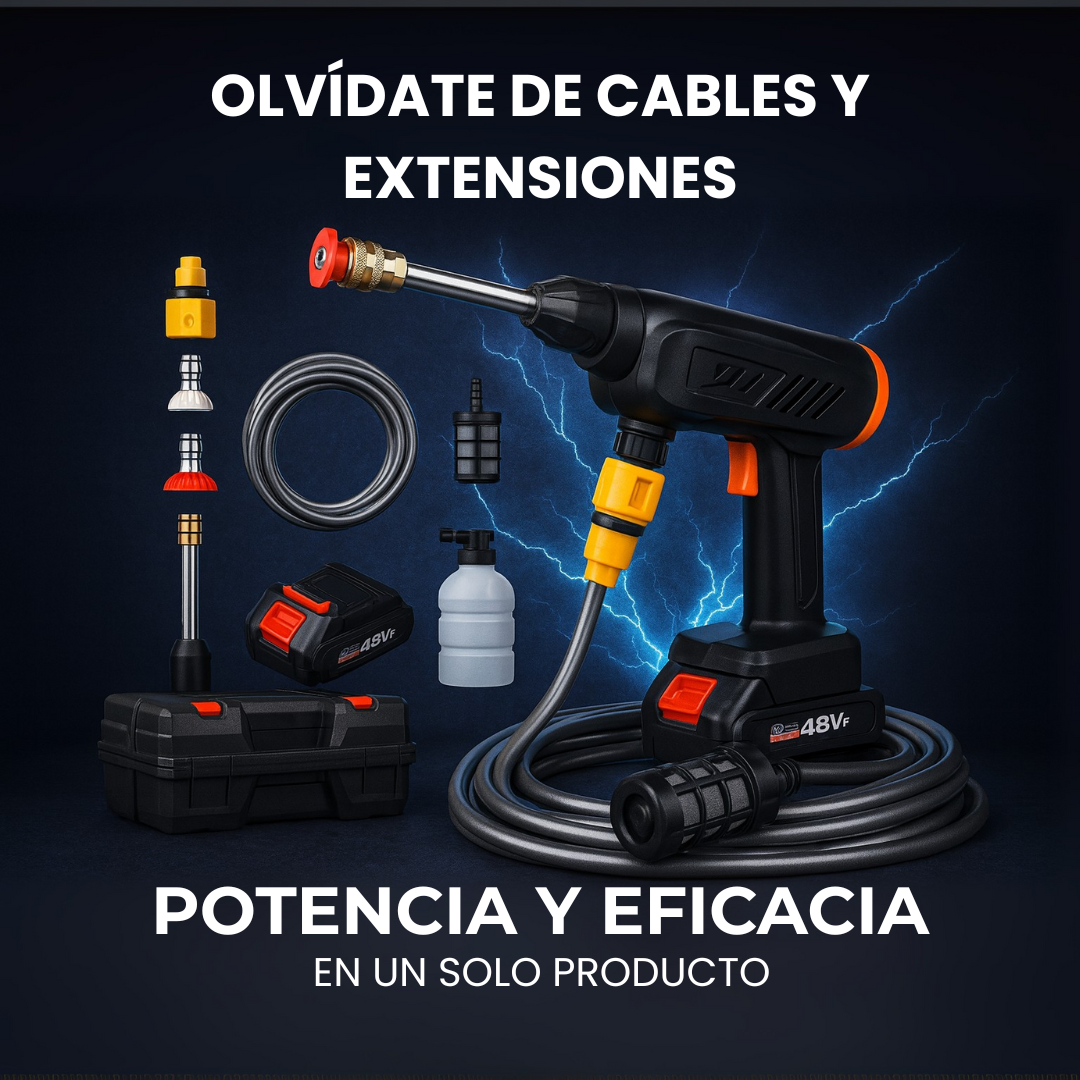 Hidrolavadora Inalámbrica 48v con 2 Baterías + REGALO POR TU COMPRA HOY 🎁