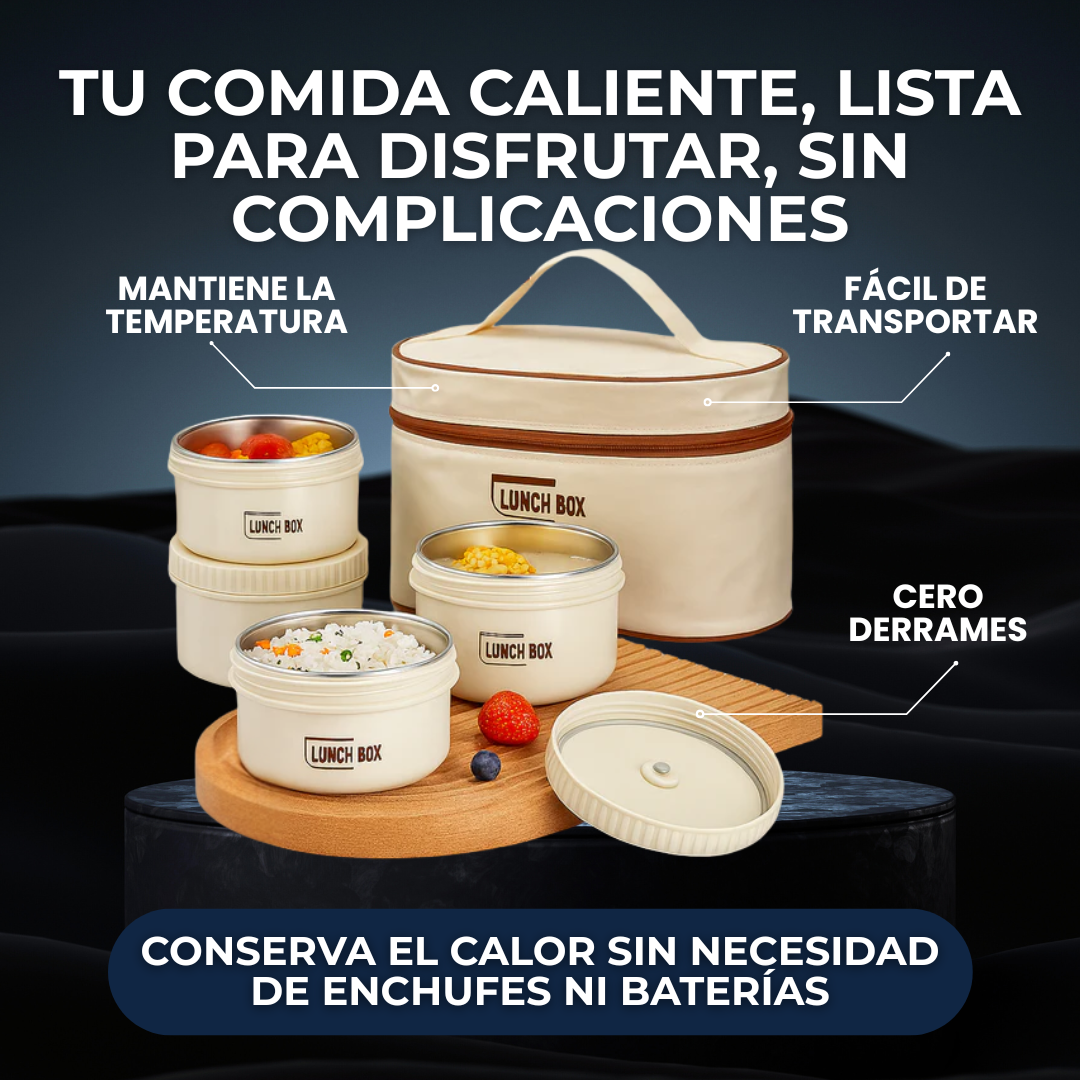 Lonchera Térmica Aislante de 4 Piezas