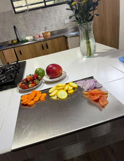 Tabla de Picar en Acero Inoxidable Tamaño XL 30X40CM Antibacterias 🔥