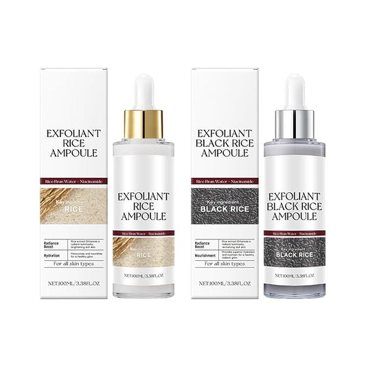 Dúo Exfoliante Iluminador de Arroz Dr. Melaxin (Negro + Blanco) Con Recetario de Regalo