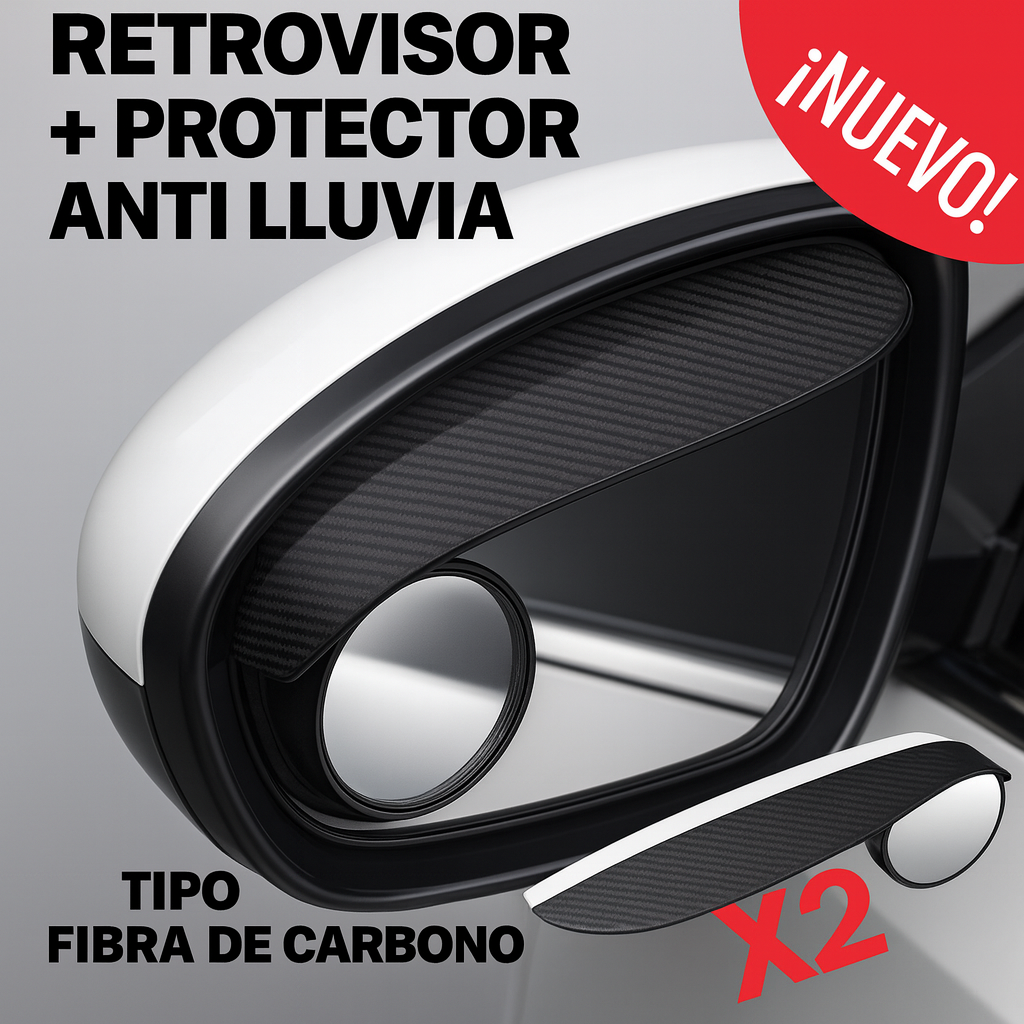 Retrovisor 2 En 1 Carbón para Carro